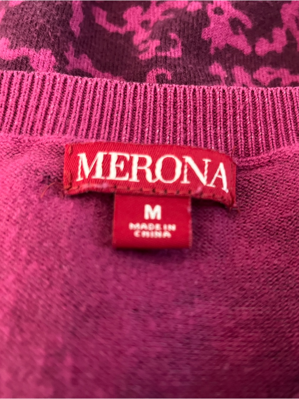 Merona Raspberry Pink Patterned Button-Front Cardigan - Picture 3 of 5